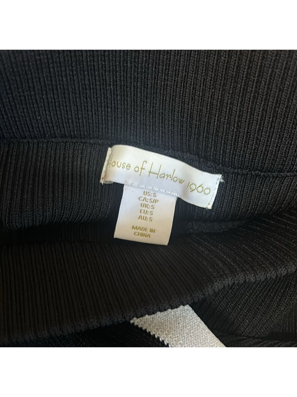 Revolve House Of Harlow Ribbed Flare Wide Leg Black Stripe Pants Small - Picture 5 of 6